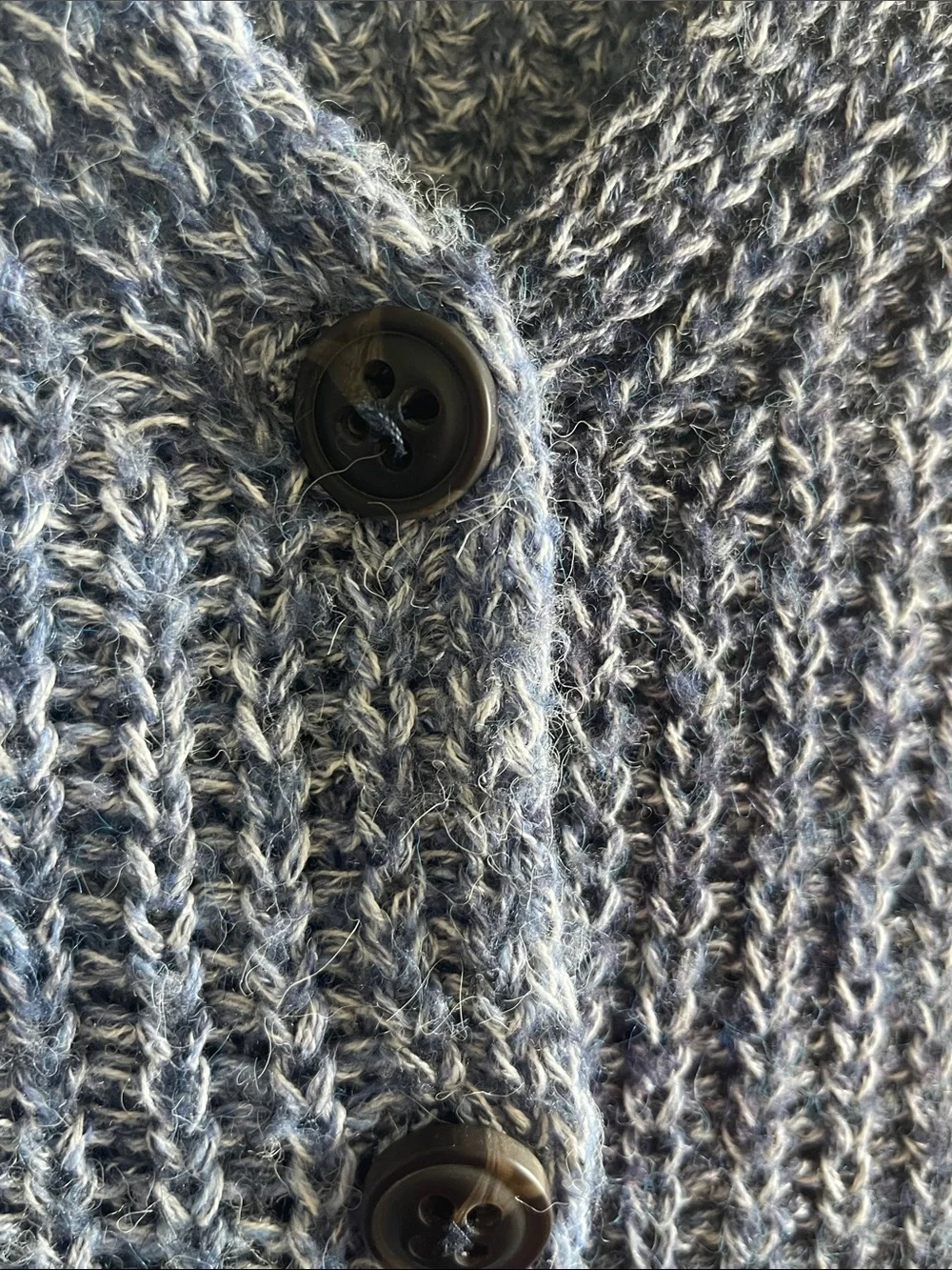 Natural Reflections Grey Marled V-Neck Button Front Cardigan